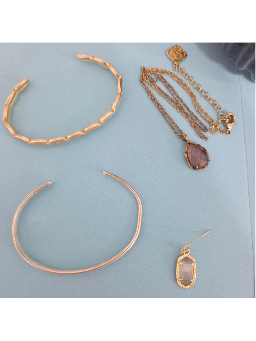 Women Kendra Scott Jewelry Set Gold Grey One Size